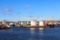 Big supply boats in Aberdeen harbor on 30 January 2016.