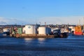 Big supply boats in Aberdeen harbor on 30 January 2016.