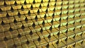 Big supply of fine gold bars or bullions. Realistic 3D rendering Royalty Free Stock Photo