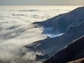 Big Sur California coast, bridge, beach, rocks, clouds, and surfing waves Royalty Free Stock Photo