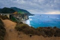 Big Sur, California. Historic Bixby Bridge and rocky coastline Royalty Free Stock Photo