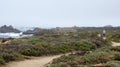 BIG SUR, CALIFORNIA, UNITED STATES - OCT 7, 2014: Hiking path along the Pacific Ocean in Garrapata State Park Royalty Free Stock Photo