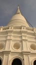 Big And Tall White Buddhism Pagoda.Sacred Place