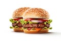 Big tasty hamburger on white background Royalty Free Stock Photo