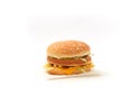 Big tasty hamburger on a white background Royalty Free Stock Photo