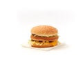 Big tasty hamburger on a white background Royalty Free Stock Photo