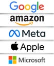 Big Tech - the five largest companies in the information technology Royalty Free Stock Photo