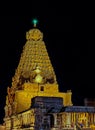 Big Temple ThanjavurBrihadeeshwara Temple (Peruvudaiyar Kovil) at night, Unesco world heritage site, Tamilnadu, India