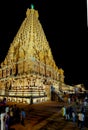 Big Temple ThanajvurBrihadeeshwara Temple & x28;Peruvudaiyar Kovil& x29; at night, Unesco world heritage site, Tamilnadu, India