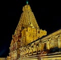 Big Temple ThanjavurBrihadeeshwara Temple (Peruvudaiyar Kovil) at night, Unesco world heritage site, Tamilnadu, India