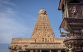 The Big Temple in Thanjavur  -  Flagpost view Royalty Free Stock Photo