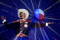 Big Tex and Ferris Wheel at night Royalty Free Stock Photo