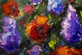 Big texture flowers Close up fragment of oil painting artistic