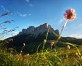 Big Thach mountain range. Summer landscape Mountain with rocky peak. Russia, Republic of Adygea, Big Thach Nature Park, Caucasus Royalty Free Stock Photo