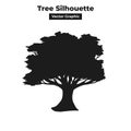 Big thick old tree vector graphic silhouette design Royalty Free Stock Photo