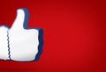 Big thumb like icon 3D render Royalty Free Stock Photo