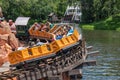 Big Thunder Mountain railroad and Liberty Square River Boat in Magic Kingdom at Walt Disney World  3 Royalty Free Stock Photo