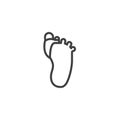 Big toe injury line icon
