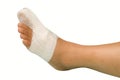 Big toe injury. Splint support for big toe injury Royalty Free Stock Photo