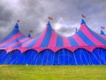Big top circus tent on a field Royalty Free Stock Photo