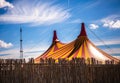 Big top circus tent on a field in a park Royalty Free Stock Photo