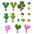 Big topiary tree set of various forms