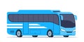 Big tour bus. Public passenger transport. Modern touristic bus. Vector illustration