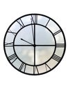 Big tower clock silhouette on white background Royalty Free Stock Photo