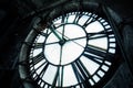 Big tower with close-up on clock face mechanism Royalty Free Stock Photo