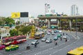 Big traffic flows on roads Bangkok