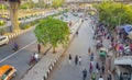 Big traffic Tuk Tuks buses people New-Delhi Delhi India