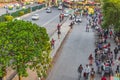 Big traffic Tuk Tuks buses people New-Delhi Delhi India Royalty Free Stock Photo