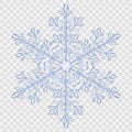 Big translucent crystal snowflake