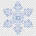 Big translucent crystal snowflake