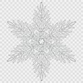 Big translucent crystal snowflake