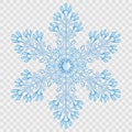 Big translucent crystal snowflake