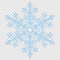 Big translucent crystal snowflake