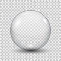 Big translucent gray 3D crystal magic sphere with glares. Glass transparent ball with shadows Ã¢â¬â vector Royalty Free Stock Photo