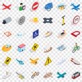 Big transport icons set, isometric style Royalty Free Stock Photo