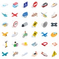 Big transport icons set, isometric style Royalty Free Stock Photo