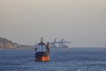 Big transportation ship anchored at the red sea Royalty Free Stock Photo