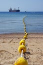 Big transportation ship anchored at the red sea Royalty Free Stock Photo