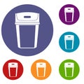 Big trashcan icons set