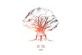 Big tree concept. Hand drawn vector. Royalty Free Stock Photo