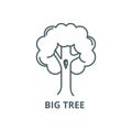 Big tree line icon, vector. Big tree outline sign, concept symbol, flat illustration