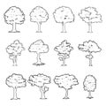 Big tree silhouettes Royalty Free Stock Photo