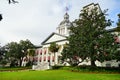 Big trees in front of Florida State Capitol