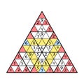 Big triangular colorful sudoku game vector illustration