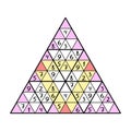 Big triangular sudoku game colorful vector illustration