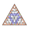 Big triangular sudoku number game vector illustration